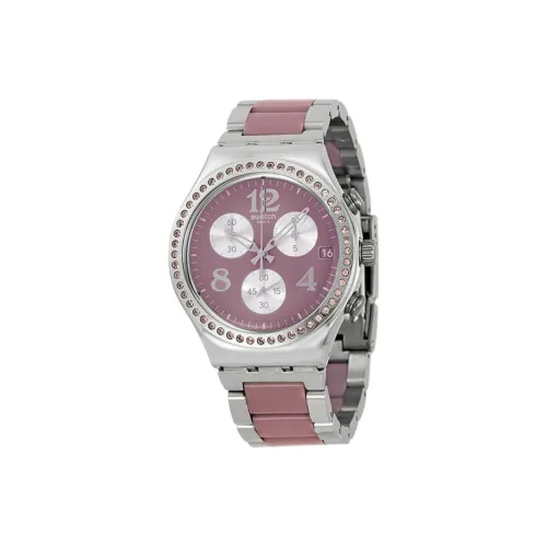 Swatch Quartz Механизм Женские часы 40 мм Фиолетовый циферблат Корпус из нержавеющей стали Ремешок из нержавеющей стали