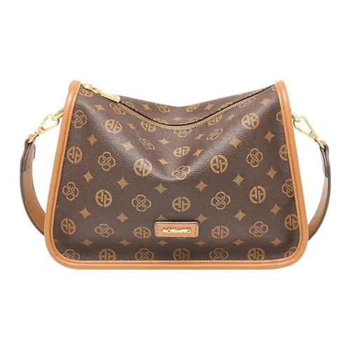 AOKANG Сумка через плечо из ПВХ среднего размера женская кофейного экрю цвета