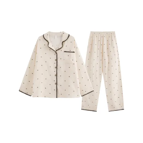 GUANQU Белый Женский Пижамный Комплект