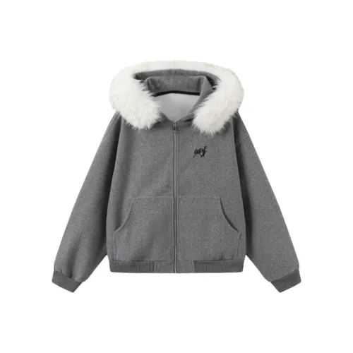 XIAOLIZI Серый Утолщенный 400г Женский Свитшот