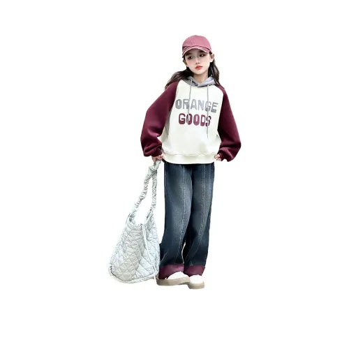 ZHIO Изображение Цвет Свитшот+Джинсы Школьный возраст Повседневная Спортивная Одежда