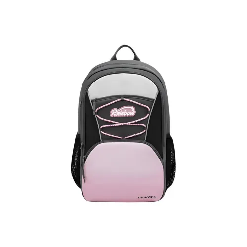 DR.KONG Ткань Рюкзак Студенческий Рюкзак Женский Серый и Розовый