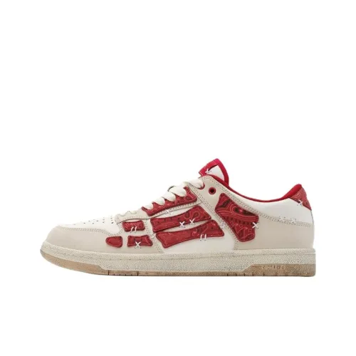 AMIRI Skel Топ Низкий Топ Кроссовки для скейтбординга Мужские Красные