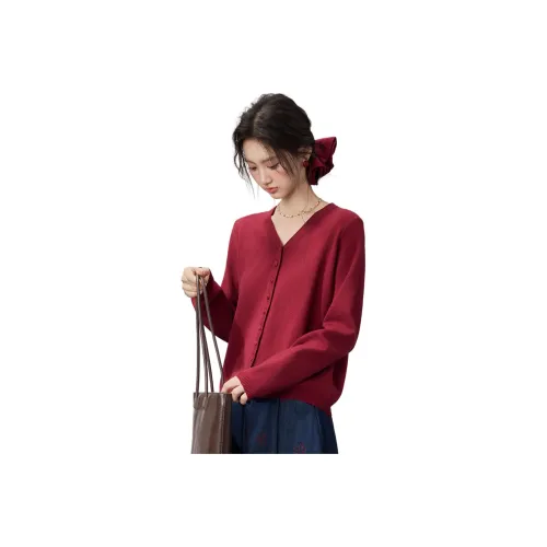 TXGN Женская трикотажная одежда бордового цвета