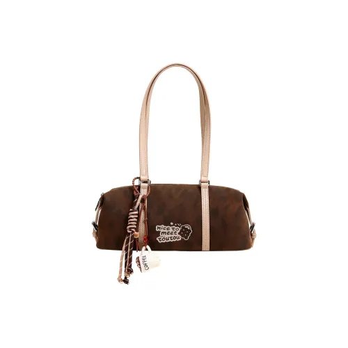 TOUTOU Ткань Синтетическая кожа Сумка через плечо Стандартная Женская Леопард Коричневый