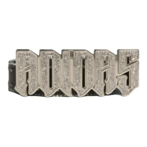 Adidas Кожаные ремни Унисекс Черный Металлический серебристый