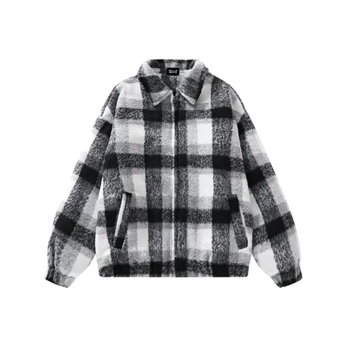 BLACK AT Черный Белый Клетка Унисекс Пуховики