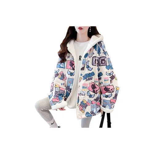 LANGQING Изображение Цвет Подарок Wave Прозрачный Бренд Наклеенный Женский Пуховик