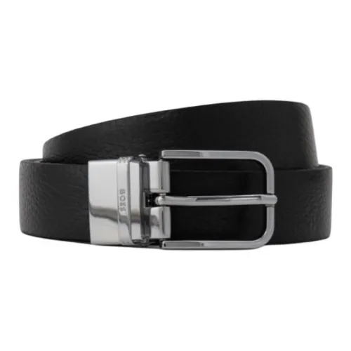 Hugo Boss Ремни из коровьей кожи Мужской Черный 4CM