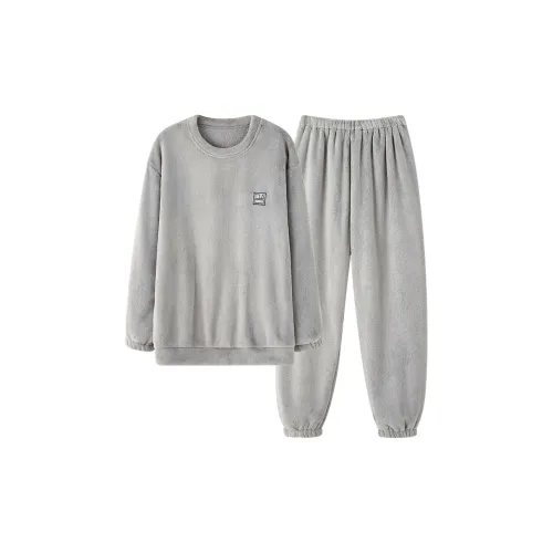 WANANNI Light Gray Men's Pajama Sets WANANNI Светло-серый мужской пижамный комплект
