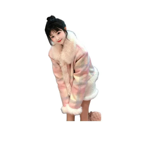 LANGQING Розовый Белый Женский Пуховик