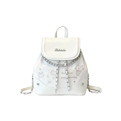 YTARA ПУ (полиуретан) Carry Рюкзак Стандартный Женские Экрю Серебряный Коричневый