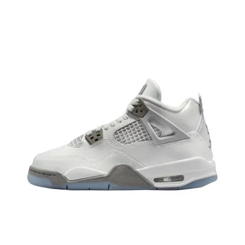 Jordan Air Джордан 4 Противоскользящие Устойчивые к износу MID Топ Детские Баскетбольные кроссовки Серый Синий Подростки