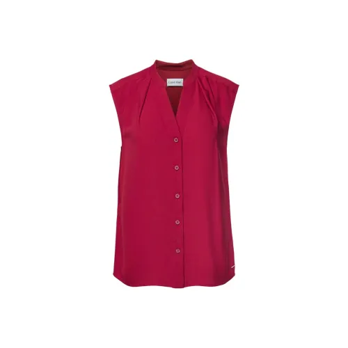 Calvin Klein Red Women's Shirts Кальвин Кляйн Красный Женский Рубашки
