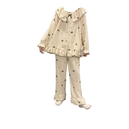 JINXU Абрикос Женские Пижамные Комплекты