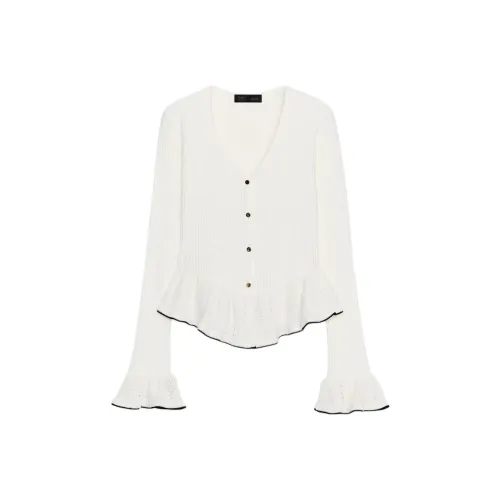 ZARA Морозный Белый Женский Трикотаж