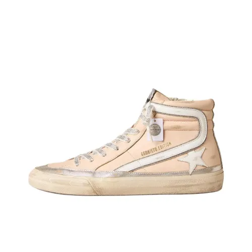 Golden Goose Slide High Топ Скейтборд Кроссовки Женские Розовые Серебряные