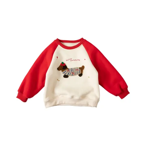 SHIBU Сладкий Дом 2601 Щенок Флис Подкладка Худи Свитшоты Красный Детские Свитшоты