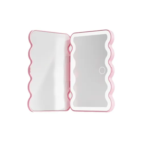 PureLove Портативный LED Компактный Маленький Travel Foldable Зеркало Ручной Lighting Двойной Сторонний Карманное Зеркало Зеркала для Макияжа