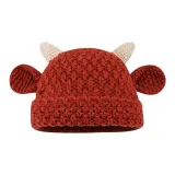 Смелая корова вязаная шапка, красный
