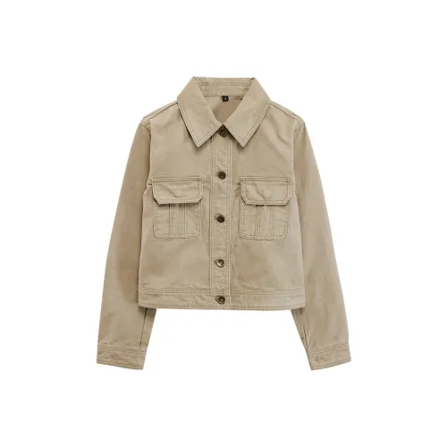 SHUHAOBAI Хаки Пальто Женские Куртки