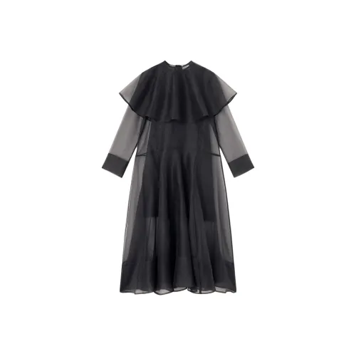 GANNI Длинное платье с длинными рукавами женское