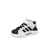 SX90066 Черный Белый [Высокий Верх Кожаный]