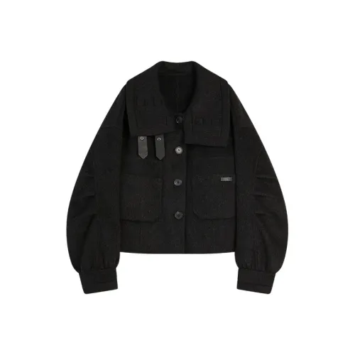 ELLE Черное Женское Пальто