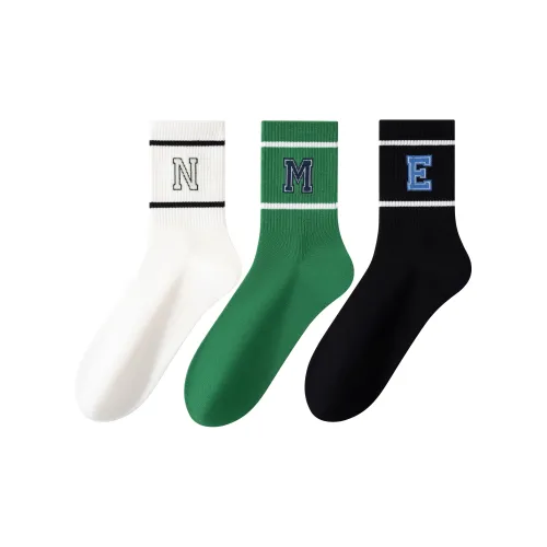 YINGLAISHI Смешанный цвет 3 упаковки мужские носки MID до икры