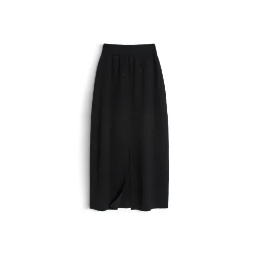 Benhou Черные Женские Вязаные Длинные Юбки