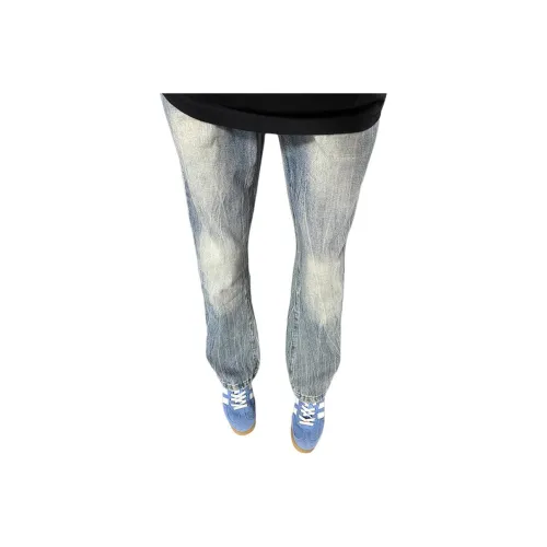 GMTK Светло-синие джинсы с эластичным поясом для мужчин