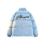 Синий хлопковый пуховик