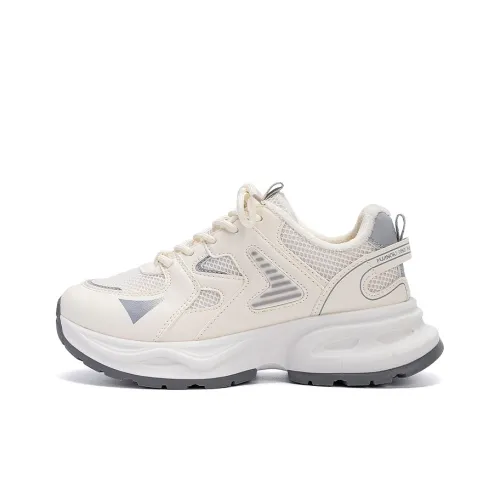 HUANQIU Устойчивые к истиранию Увеличивающие высоту Низкие кеды Женские Бежево-серые