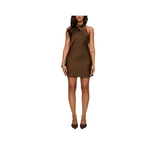 PRINCESS POLLY Список Халтер Свернутая Шея Мини Платье Slip Платье Женское