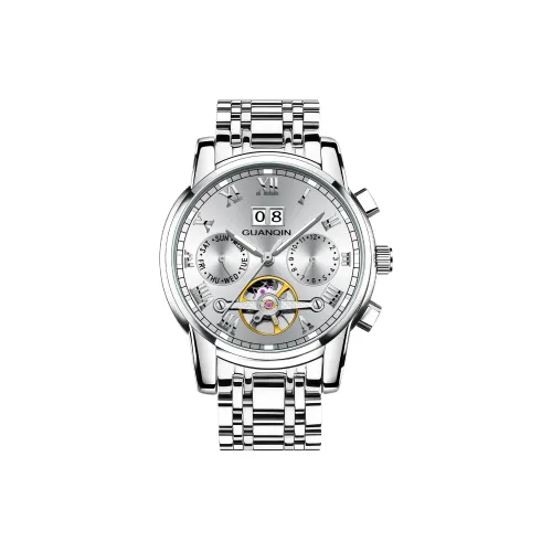 GUANQIN GJ16031 H Механический механизм ремешок из нержавеющей стали мужские часы белый циферблат