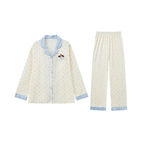 J TOO Polka Dot Puppy Women's Pajama Sets