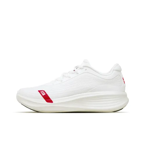 ANTA SNEAKERVERSE Устойчивые к истиранию амортизаторы Низкий топ Повседневные беговые кроссовки Мужские Белый Красный