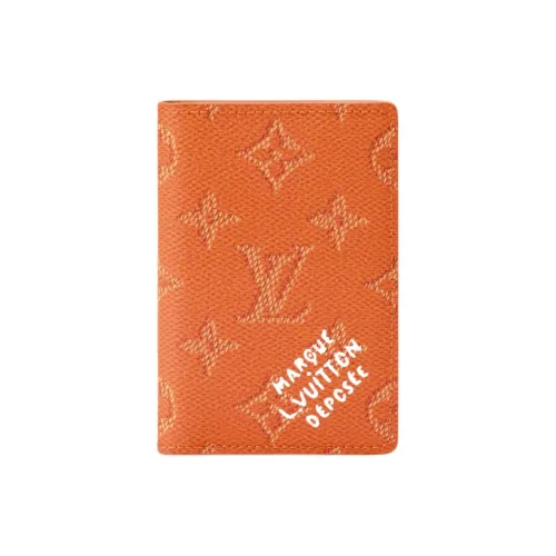 LOUIS VUITTON Pocket Organizer Покрытый холст Кошелек Женские Карамель