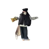 Зебра Одежда Комплекты [Черный Белый Свитер + Черный Жилет + Штаны с манжетами]