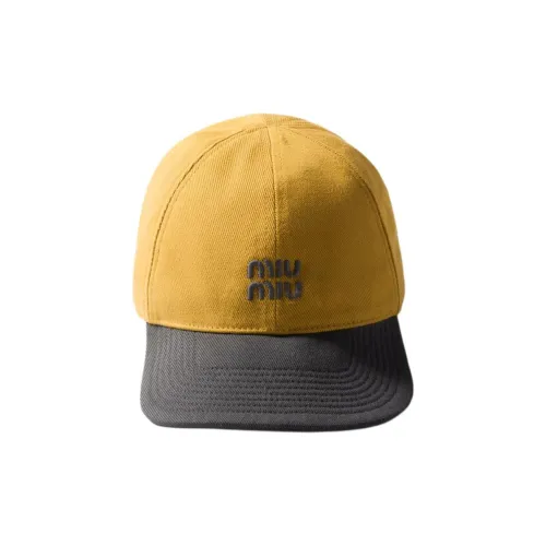 MIU MIU Хлопковые кепки унисекс желтый антрацитовый