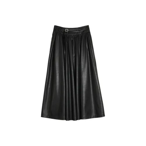 ELLE Черная Женская Повседневная Длинная Юбка