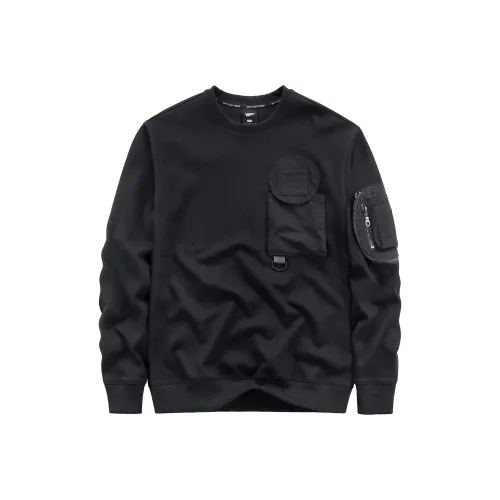 VIP Готический Городской техвир MULTI Карман Длинный Sleeved Пуловер Толстовка Унисекс Черный