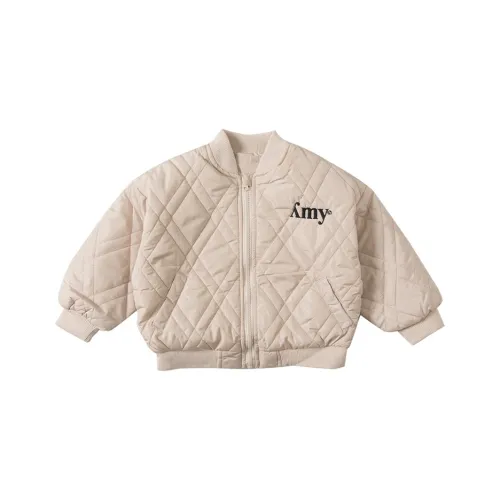 SHIBU Сладкий Дом 2475 Спина Вышитая версия Письмо Утолщенный Бейсбольная куртка Пальто Бежевый Kids Утеплённые куртки