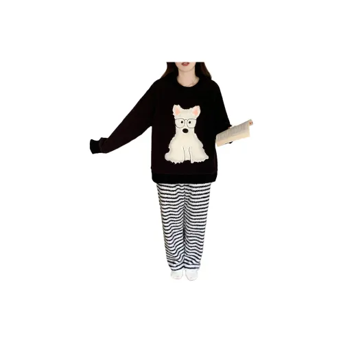 GUANQU Черный Женский Пижамный Комплект