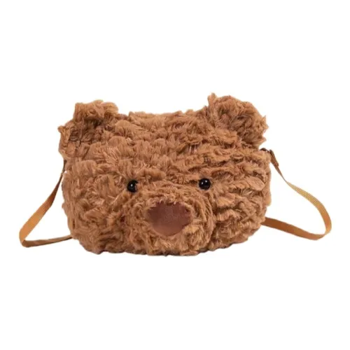 ORANGE BEAN Плюшевый Crossbody Сумка Обычный Женский Коричневый