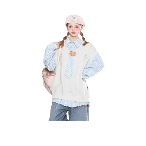 NEVER RULE Белый Серый Женский Свитшот