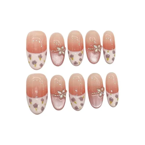 XIAMEIYU Monet Garden Весна Цветочный False Nail Овал Розовый Jump Цвет Coquette
