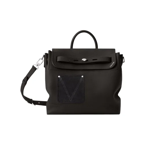 LOUIS VUITTON Steamer Телячья кожа Одно плечо Сумка Средний Мужской Черный