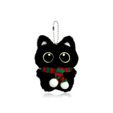 Красный зеленый шарф с котенком