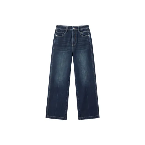 PEACEBIRD Средний синий деним Женские Джинсы